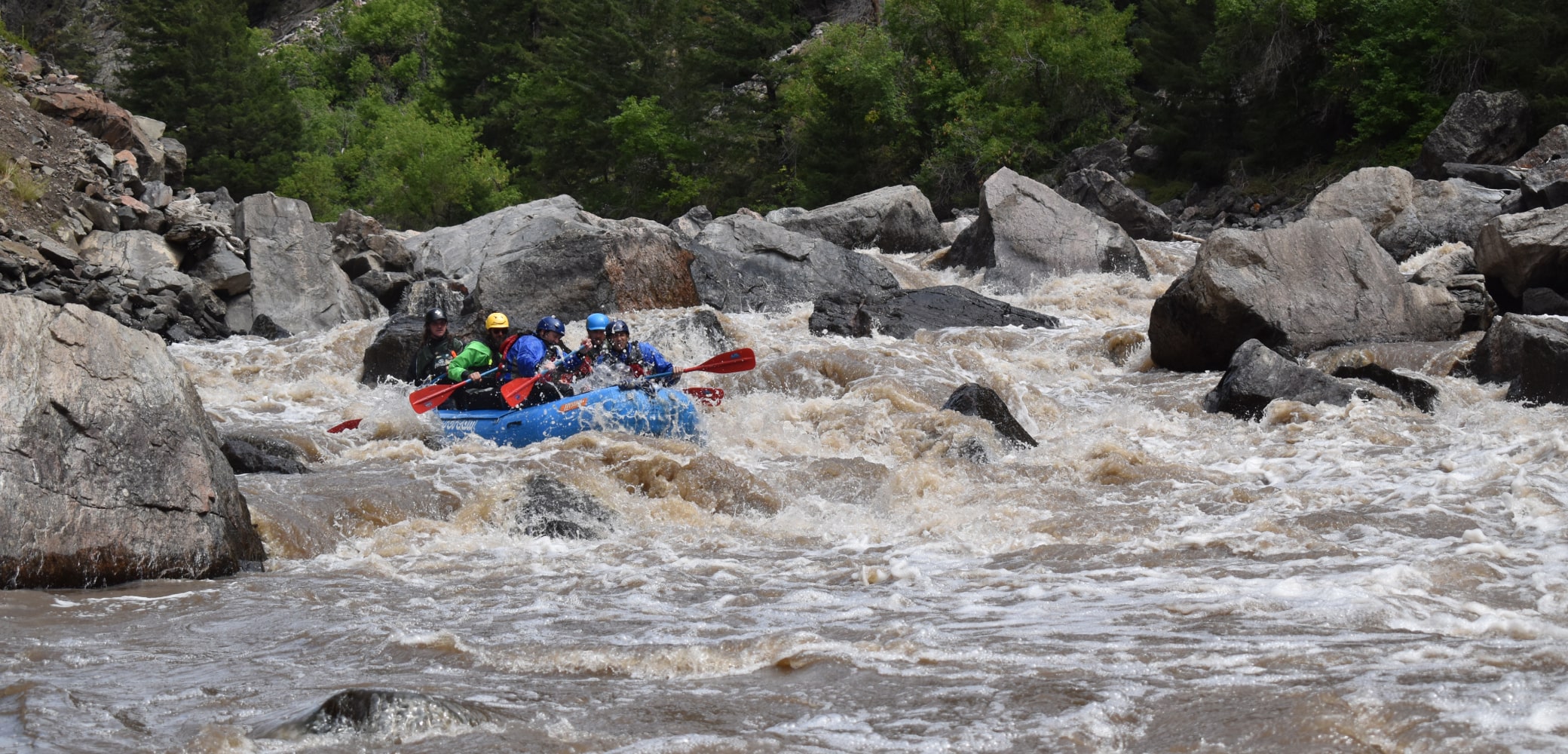 rapids while gore canyon rafting in colorado