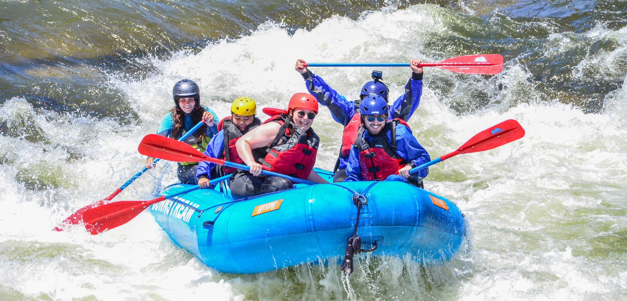 Group enjoys white water rafting trip for beginners in colorado