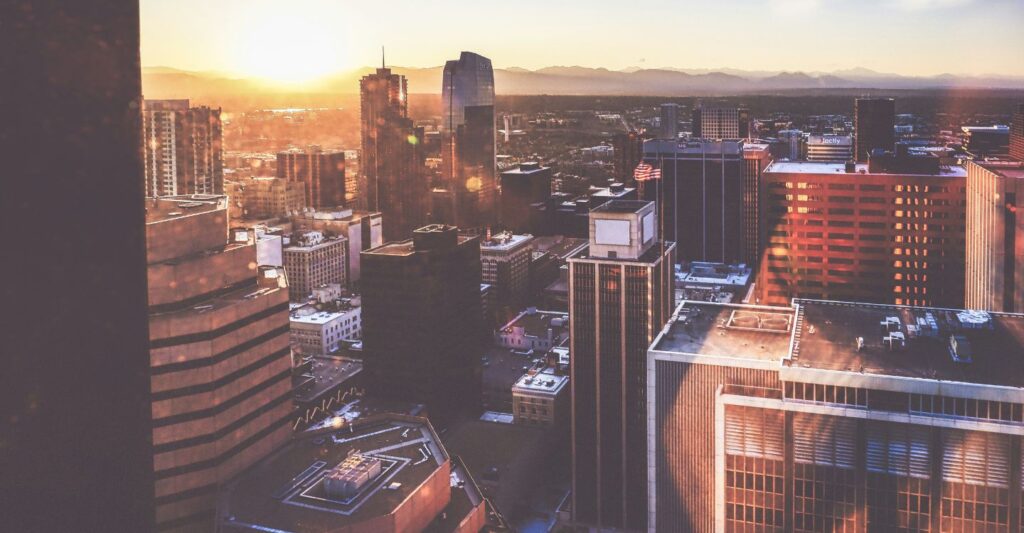 Denver skyline from high up