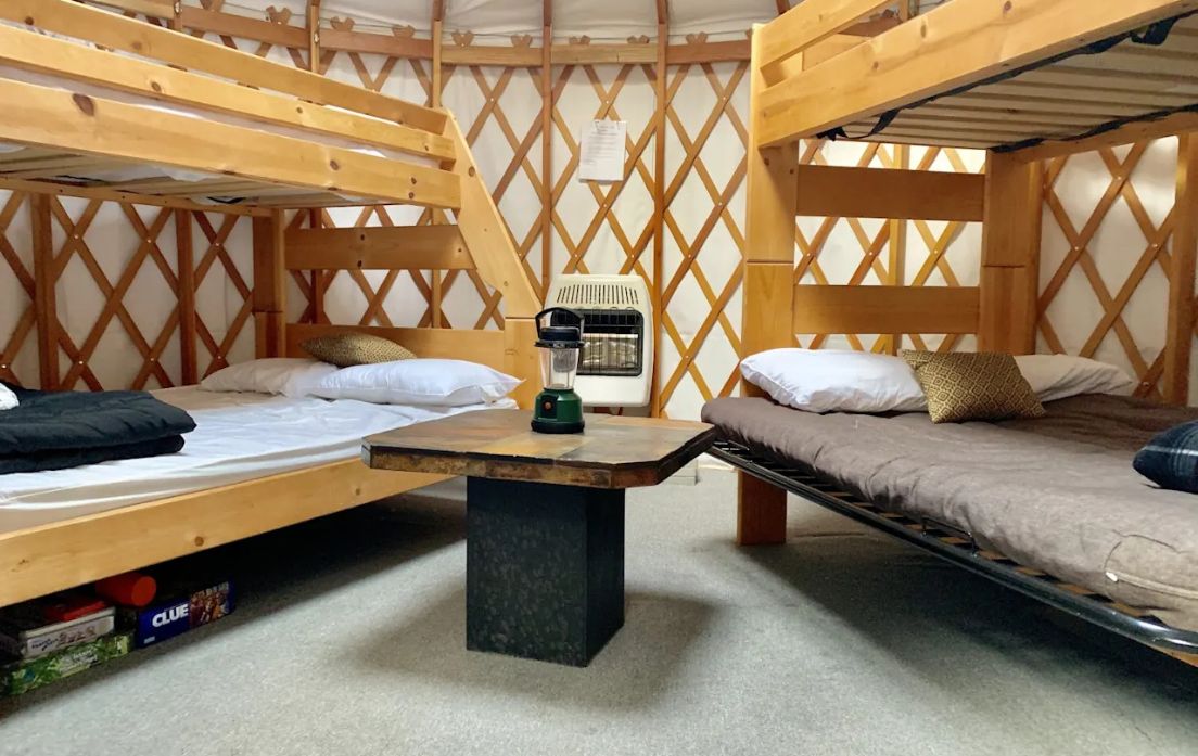 two bunk beds in a yurt near denver