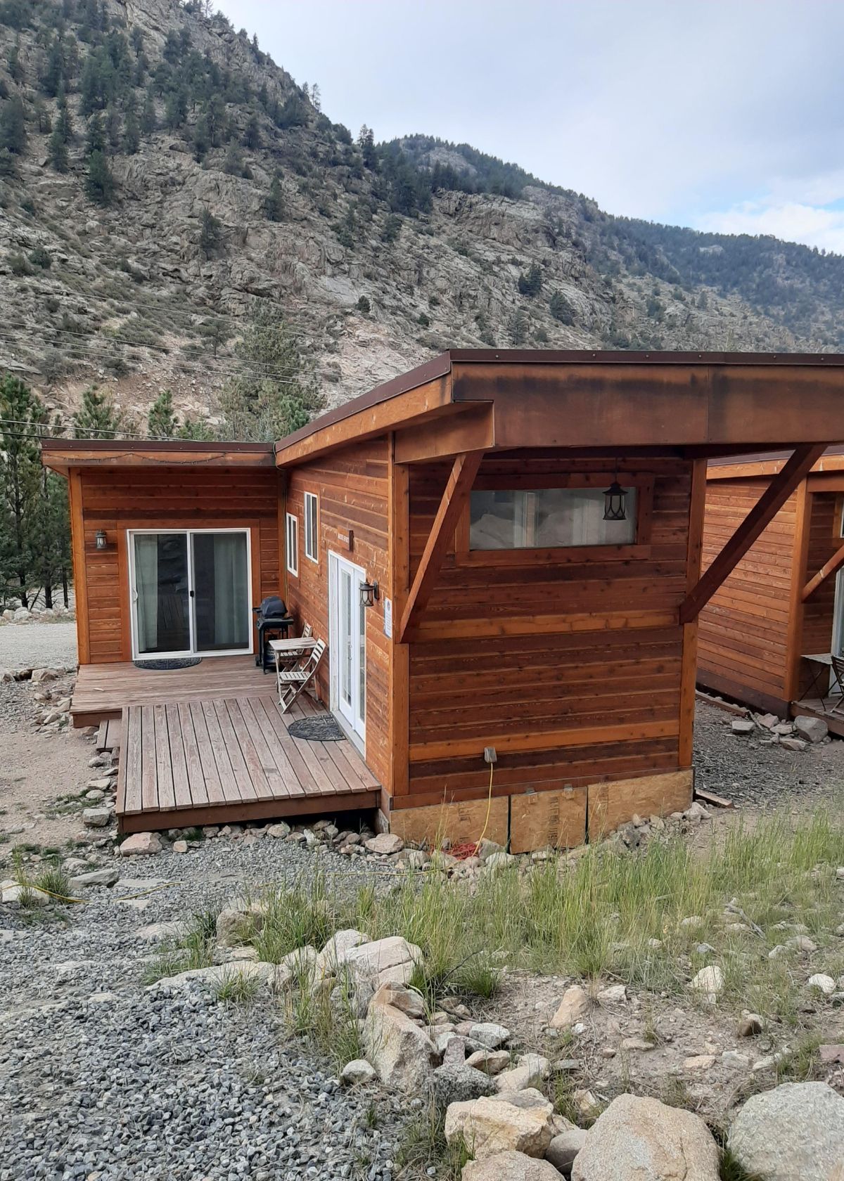 About our cabins near Denver. 2-bedroom cabin with a small deck