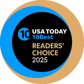 USA Today Readers' Choice Award 2025 logo for best whitewater rafting tour