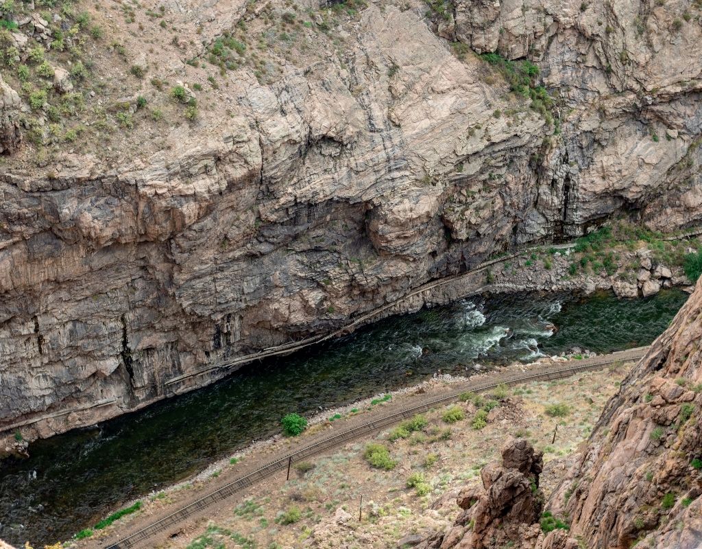 the Arkansas River flowing through the Royal Gorge Canyon in Colorado